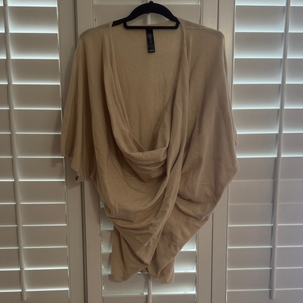 Savvi, OSFMost, Cream Draped Yoga Sweater